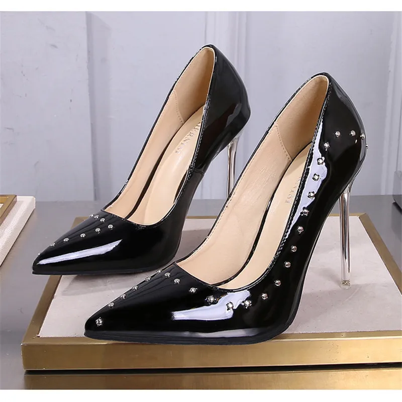 

Women High Heels Brand Female Pumps Two Piece Colorful Metal Decoration Fashion Women Shoes Pointed Toe Casual Shoes 2020 Plus44