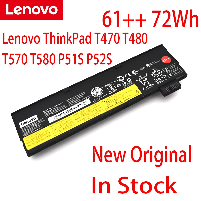 Оригинальный аккумулятор для ноутбука Lenovo ThinkPad T470 T480 T570 T580 P51S P52S 01AV423 01AV424 большой