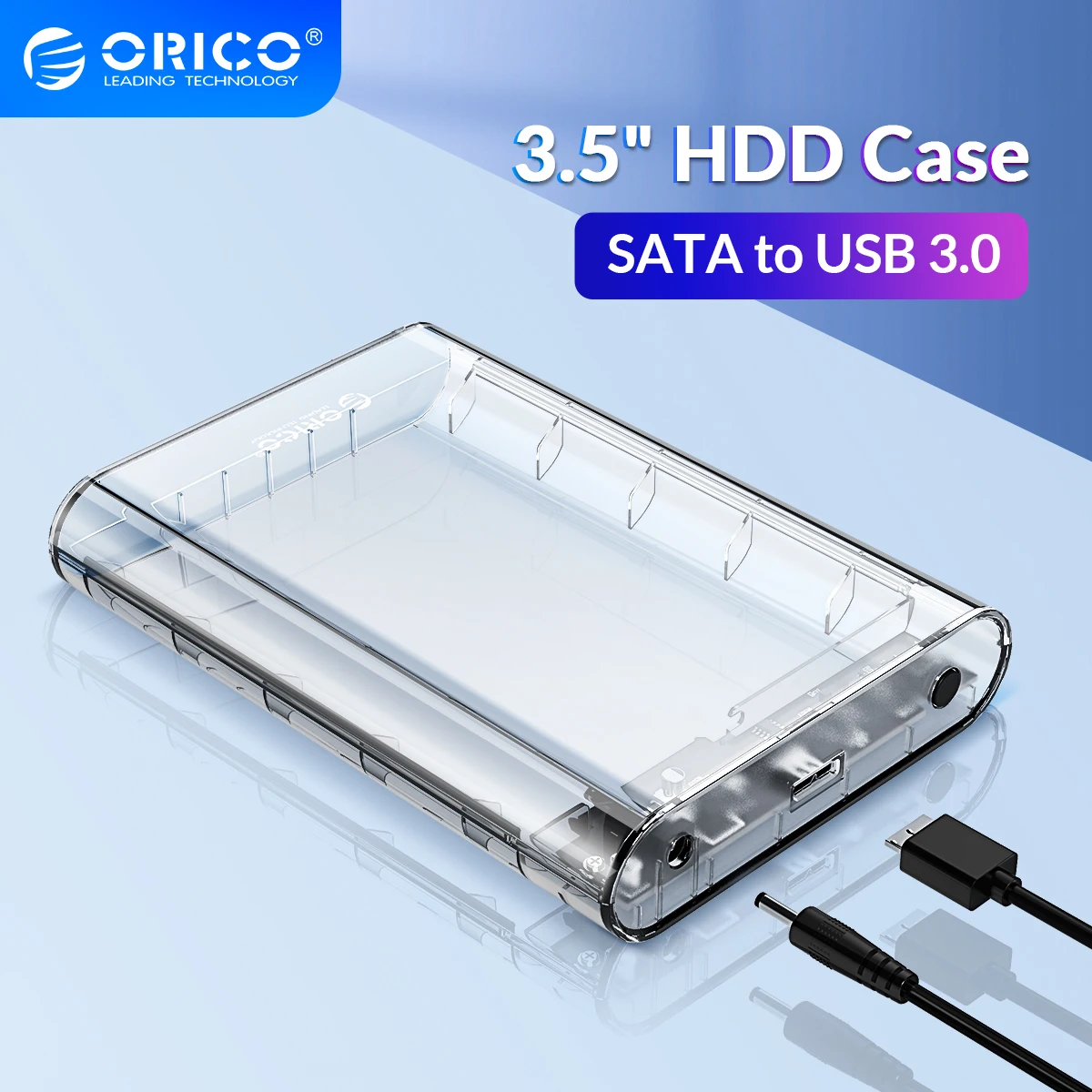 

Чехол ORICO для жесткого диска 3,5 дюйма, прозрачный, USB 3,0, 5 Гбит/с, Поддержка дисков UASP 8 ТБ, для ноутбука, настольного ПК
