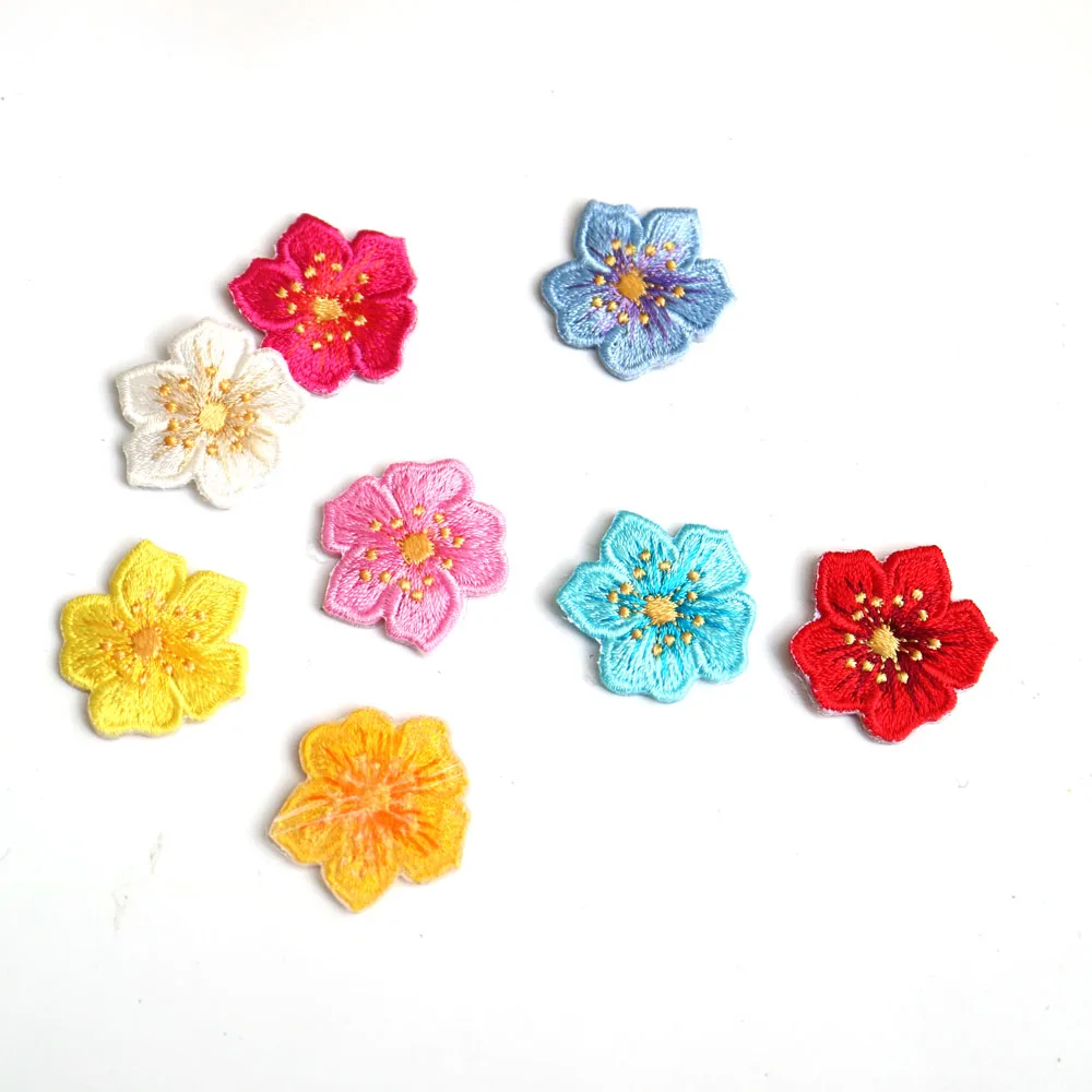 8 шт./лот Красочные цветы нашивки для одежды маленькая вышивка аппликация глажки