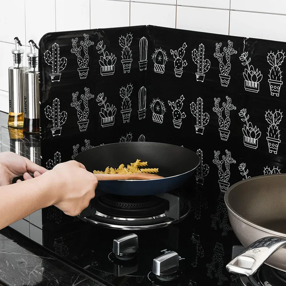 

Home Kitchen Stove Foil Plate Prevent Oil Splash Cooking Hot Baffle Kitchen Tool Aluminum Foil Oil Splash Guard Kitchen Tools