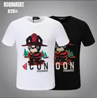 Лидер продаж 2021, новинка, летняя повседневная футболка унисекс с мультипликационным логотипом Dsquared2 828
