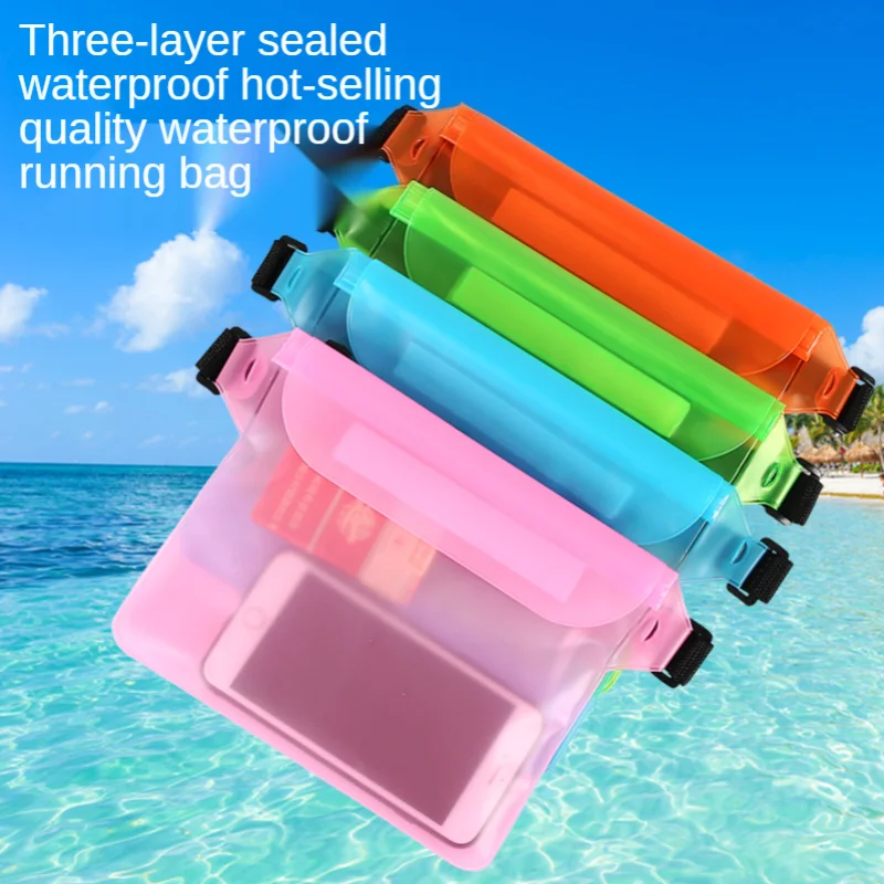 

Outdoor Beach Mobile Phone Waterproof Bag Three-layer Sealed PVC Storage Waterproof Waist Bag beach bag swim outdoor bag