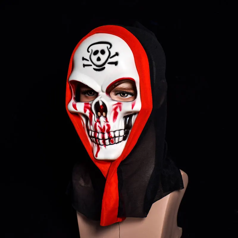 Halloween Scary Mask Costume for Men Women Kids Deluxe Overhead Death Skull Bones Full Day of The Dead | Дом и сад
