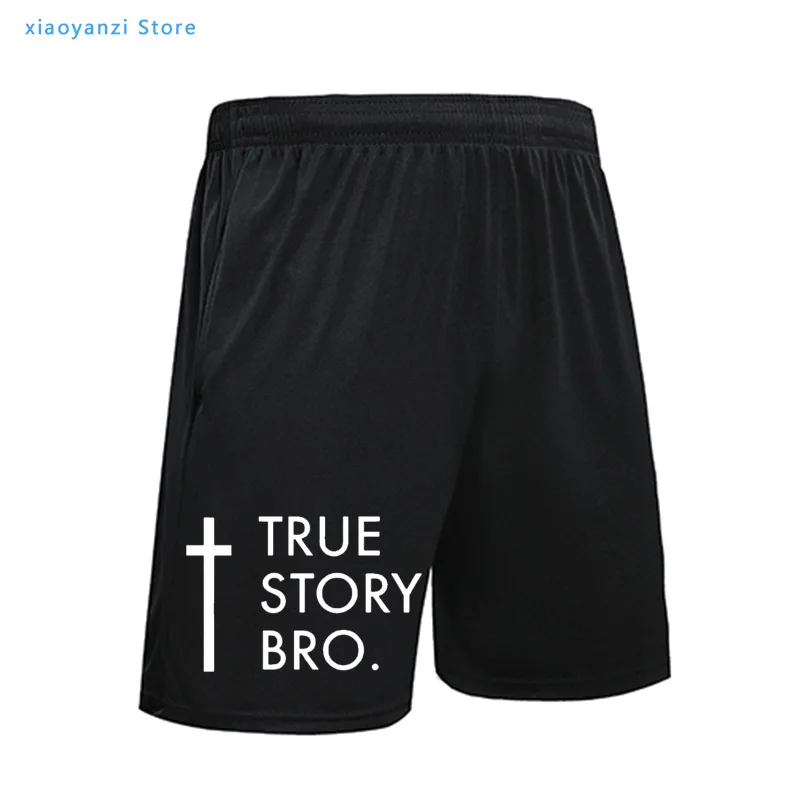 

New TRUE STORY BRO Christian Cool Religious Jesus Sweatpants Summer Casual Sports Shorts Set Cross Faith Mens Running Pants