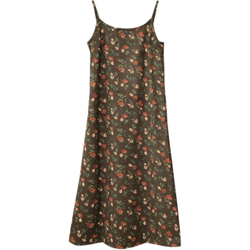 

Новое поступление 2021, женское Цветочное платье, винтажное повседневное женское вельветовое платье на бретельках, свободное модное женское ...