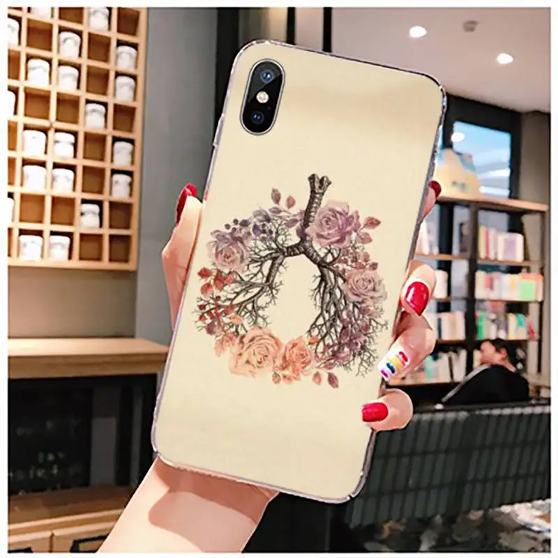 

Art painting of human organs Phone Case Transparent for iPhone 11 12 mini pro XS MAX 8 7 6 6S Plus X 5S SE 2020 XR