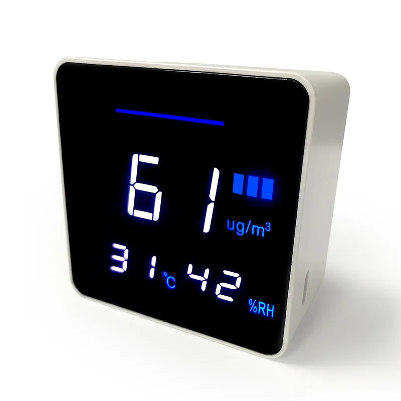 PM 2.5 Household Air Quality Monitor PM2.5 Tester with Electricity Quantity Temperature Humidity Display Detector | Инструменты