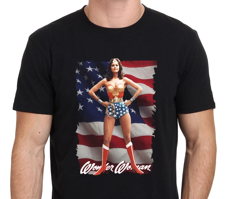 2018 летняя повседневная мужская футболка Wonder Woman рубашка Lynda Carter размера S-M-L-XL-XXL