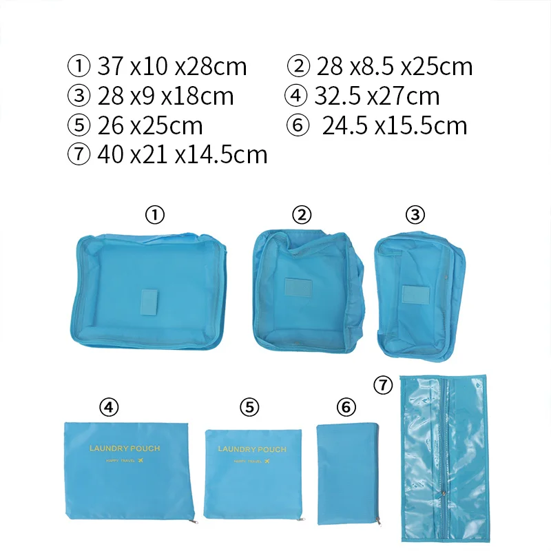 7 шт./компл. дорожная сумка для хранения набор одежды органайзер чехол