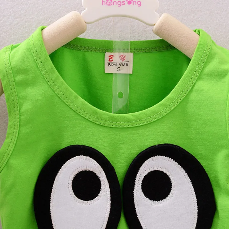 Новый летний модный костюм для маленьких девочек детская хлопковая майка и шорты