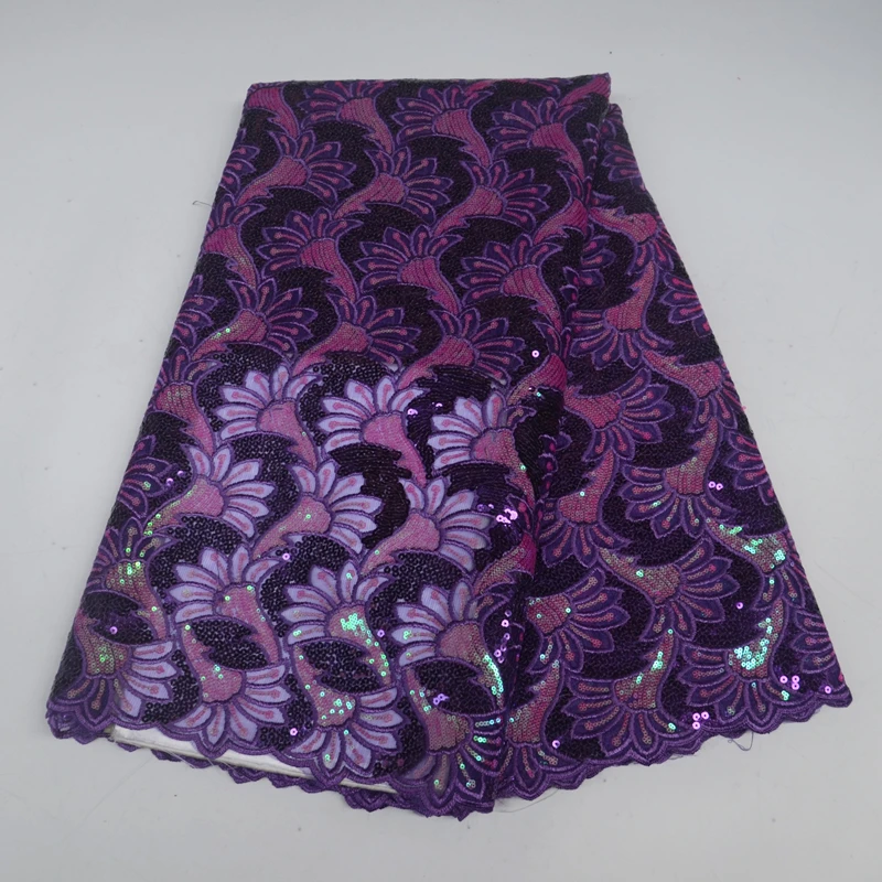 Африканский дизайн кружевной ткани с высококачественные блестки французская