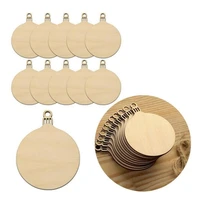 50pcs diy wooden christmas balls craft decoration hanging tag ornaments wedding party supplies craft accessories