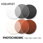 Асферические фотохромные линзы коричневого, серого цвета, оптические линзы для перехода по рецепту, линзы с антибликовым покрытием, 1,56, 1,61, 1,67, 1,74