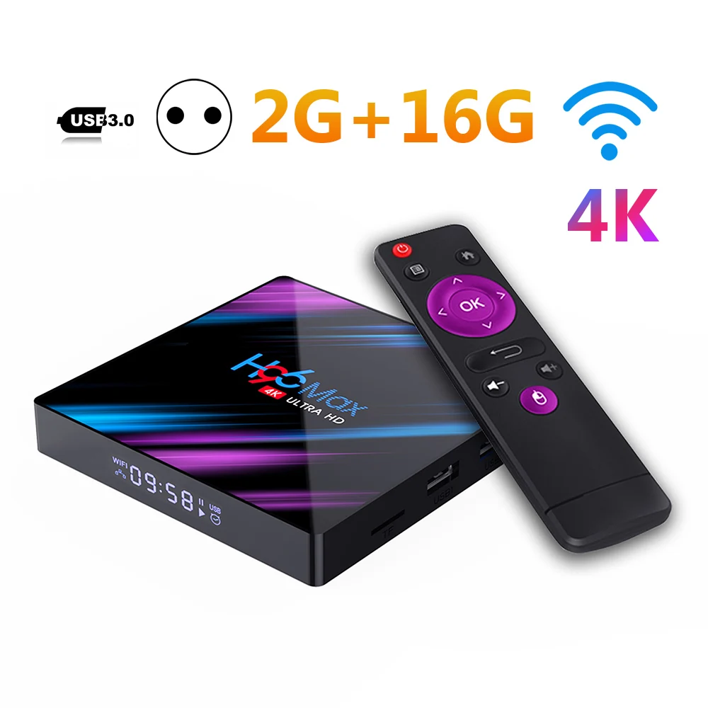 Android 9 0 H96 MAX Smart tv Box RK3318 4 Гб ОЗУ 64 ПЗУ 32G 4K WiFi медиаплеер 2G16G телеприставка для