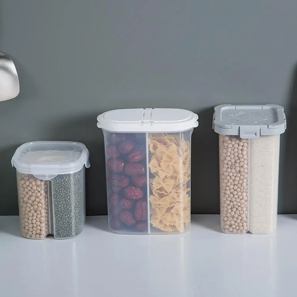 

8% Hot Sales!!! 2/4 Grids Household Transparent Lid Sealed Jar Food Storage Can Bottle Container