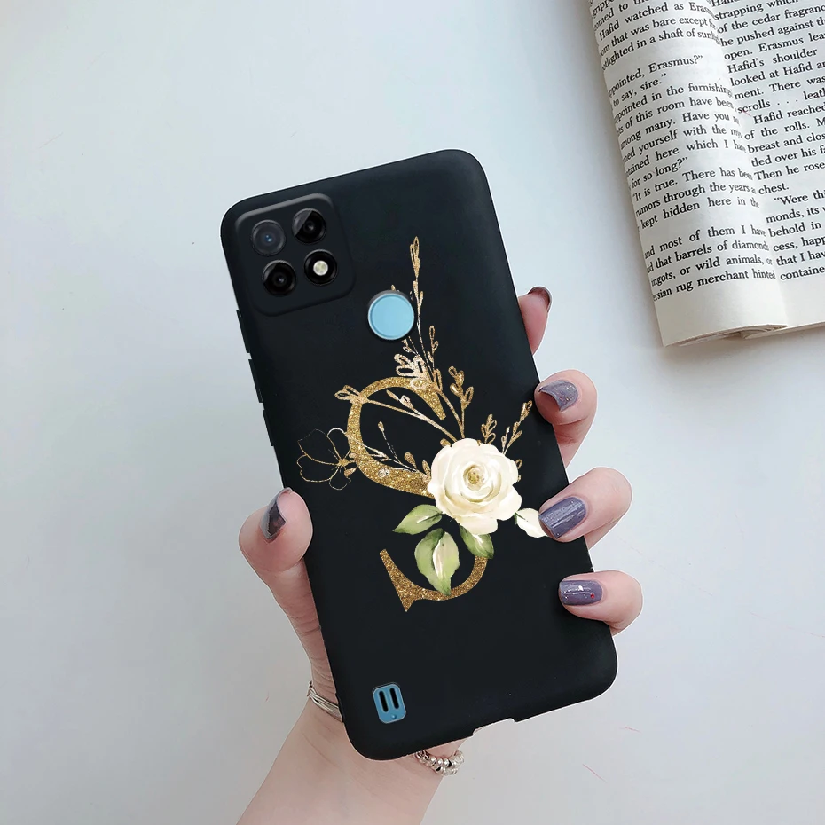 for realme c21y case cute letters pattern soft tpu phone cover for oppo realme c21y c21 y rmx3261 realmec21y c 21y coque bumper free global shipping