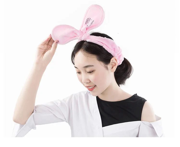 Новинка 2020 милые фланелевые мягкие Банни для ушей повязки макияжа женские волос