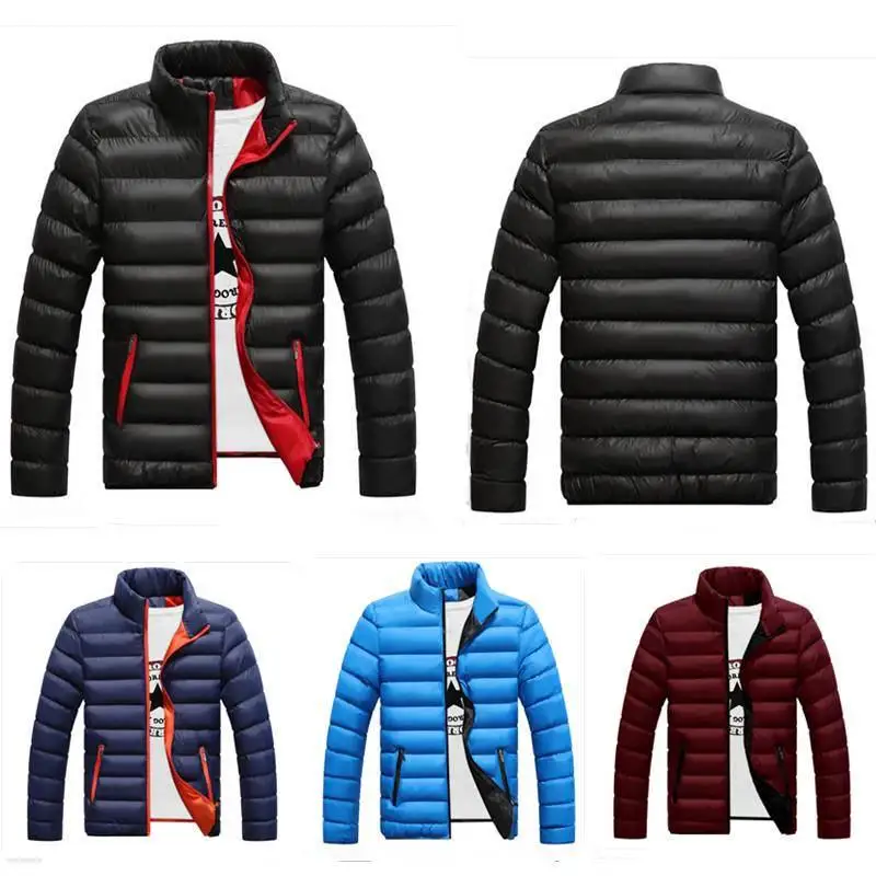 

Men Down Jacket Zipper Down Coat Winter Male Casual Warm Windbreaker Overcoat