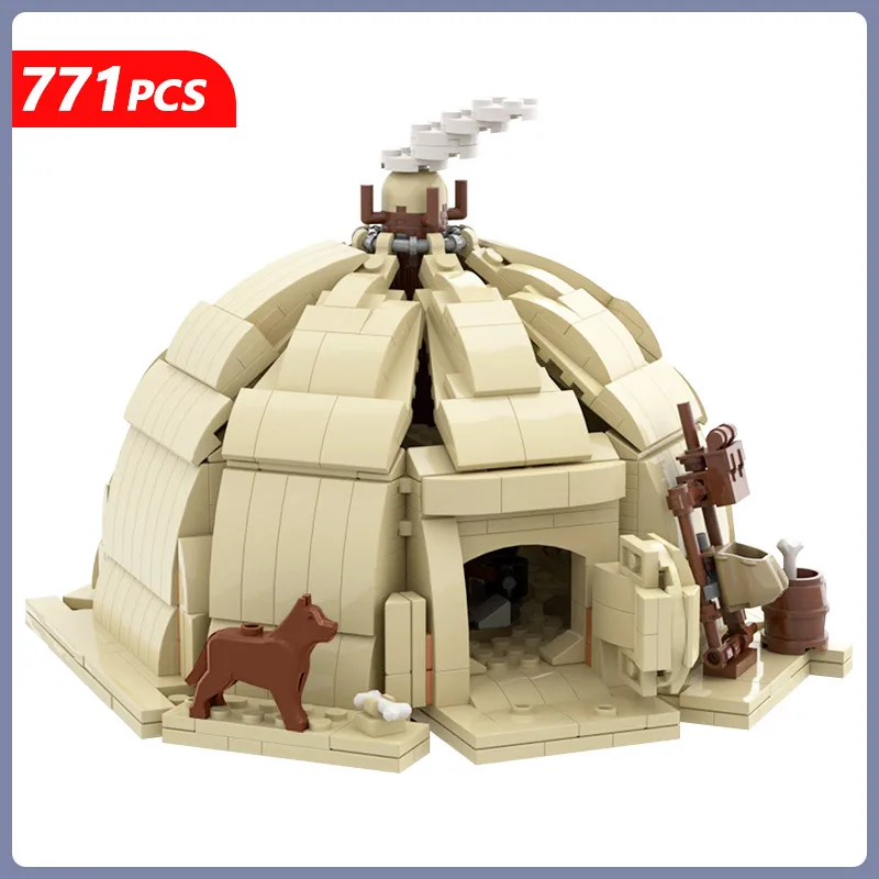 

MOC Architecture Series Space Wars Hut Slums City House Building Blocks DIY Assembly Bricks Game Toys For Children Birthday Gift