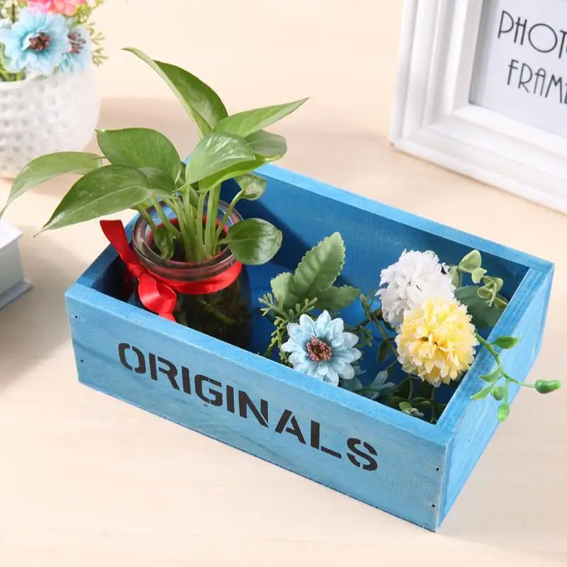 Винтажный деревянный ящик садовый Настольный цветочный горшок безделушка
