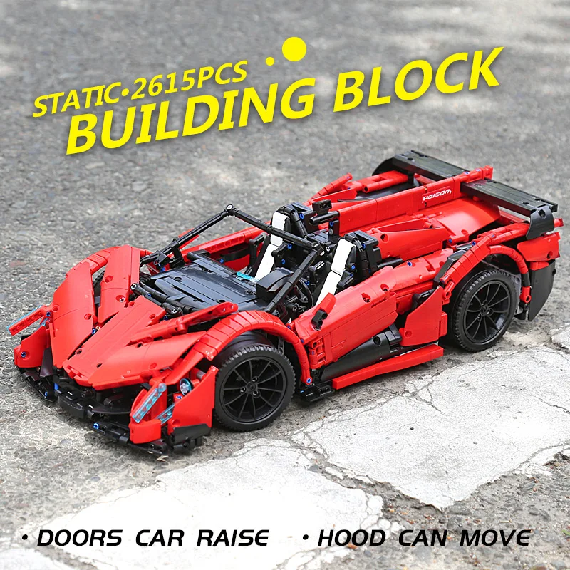 MOC Мини Строительные блоки Technic модель автомобиля совместима с 20091 Veneno Roadster