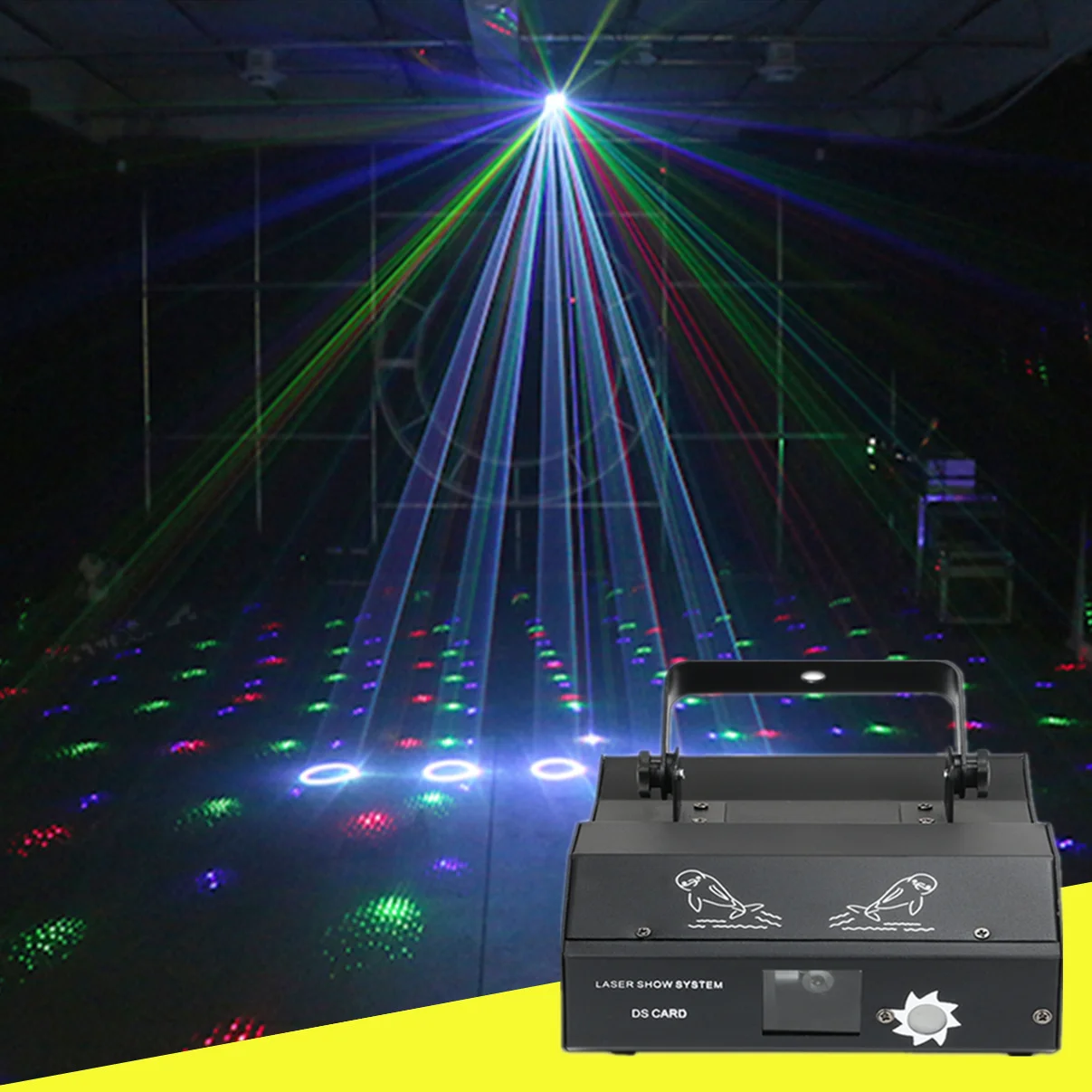 Полноцветный синий зеленый красный лазерный проектор для сценического