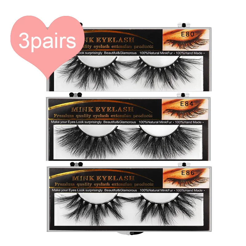 25 мм полная полоса 3D норковые ресницы оптом 3 пары без жестокости искусственные