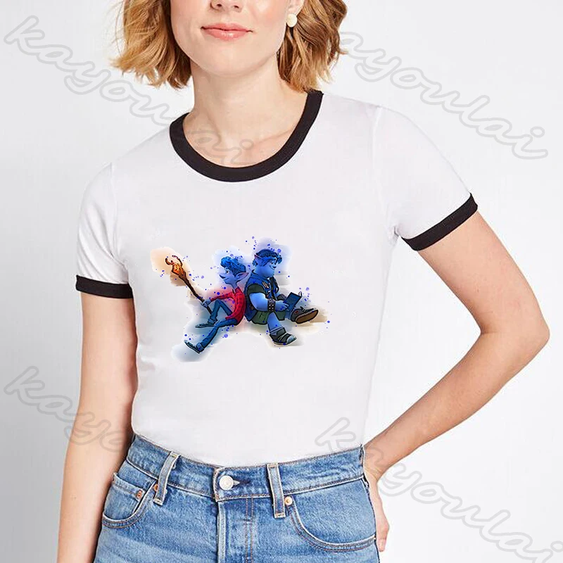 Популярная мультяшная женская футболка с принтом фильмов на одном улицу Lan Lightfoot