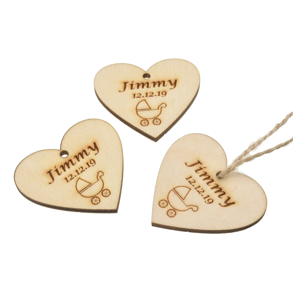 100pcs Personalized Engraved Love Hearts Wooden Wedding Table Centerpieces Mr&Mrs Name Wood Decor Baby Baptism Logo Groom Bride