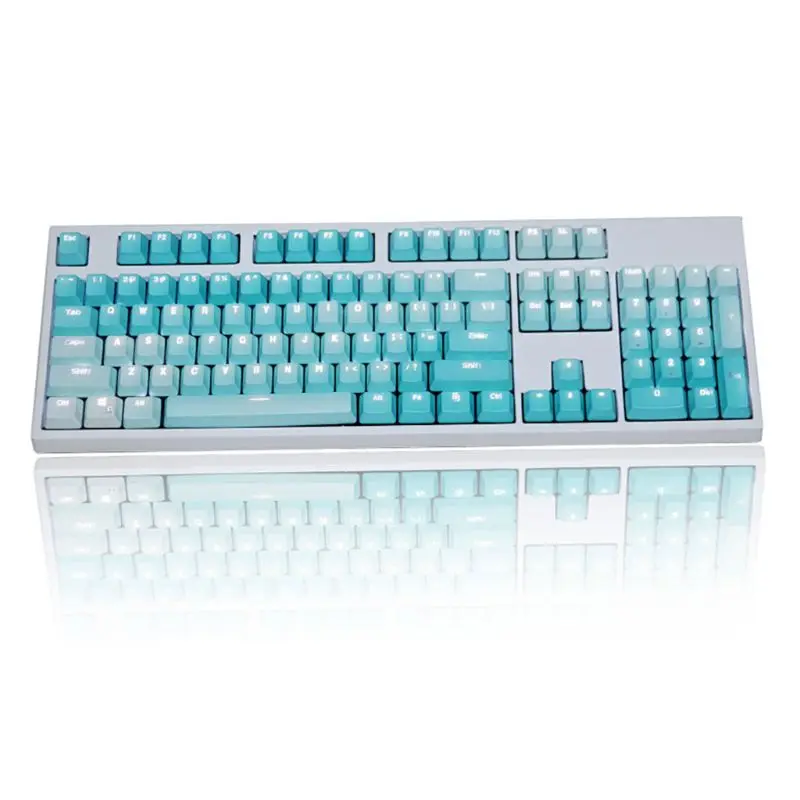 

1 Set Replaceable PBT Keycaps 87 104 108 Transparent Lettering Keys Double Shot Backli Key Cap for Mechanical Keyboard