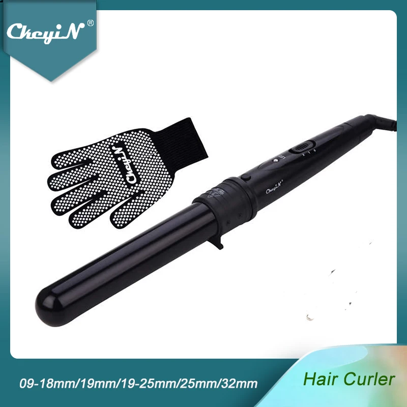 

CkeyiN Hair Curling Wand 9-18mm/19mm/25mm/32mm Hair Curler Professional Ceramic Long Hair Big Beach Waves Curls Styling Tools 51
