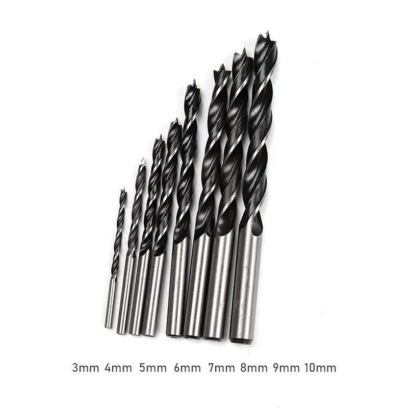 Набор спиральных сверл для деревообработки комплект из 8 насадок с круглой