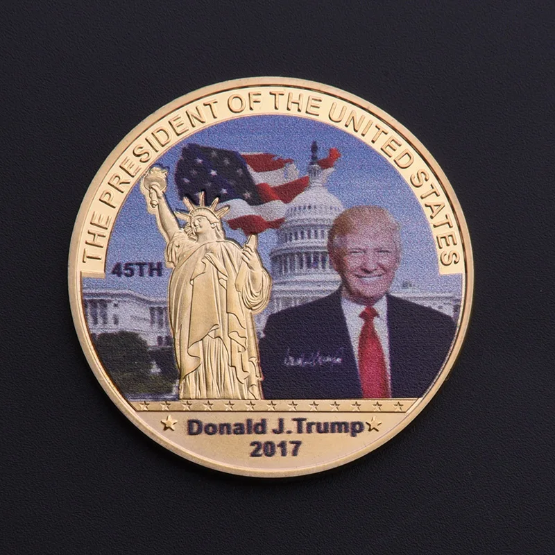 Американский 45 й президент Дональд монета с изображением Трампа белый дом США