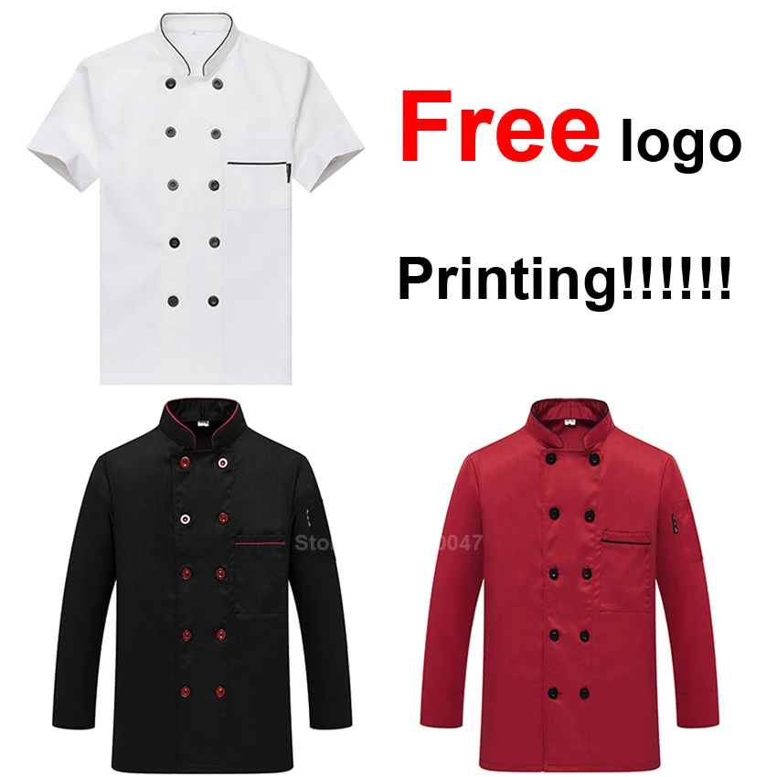 Куртка шеф повара с бесплатным логотипом короткий рукав униформа мастера