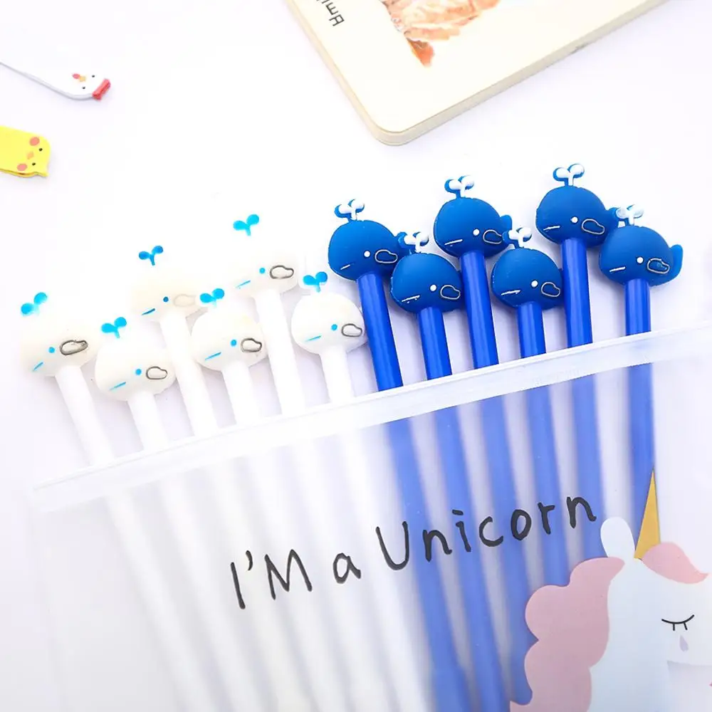 Mixed 12pcs 12 шт./компл. Творческий китов Гелевые Ручки Новинка Kawaii милые офисные школьные синего цвета для ручек, сделанный из Канцтовары рыбы морской русалки Карандаш сумка чехол - Цвет: Mixed 12pcs