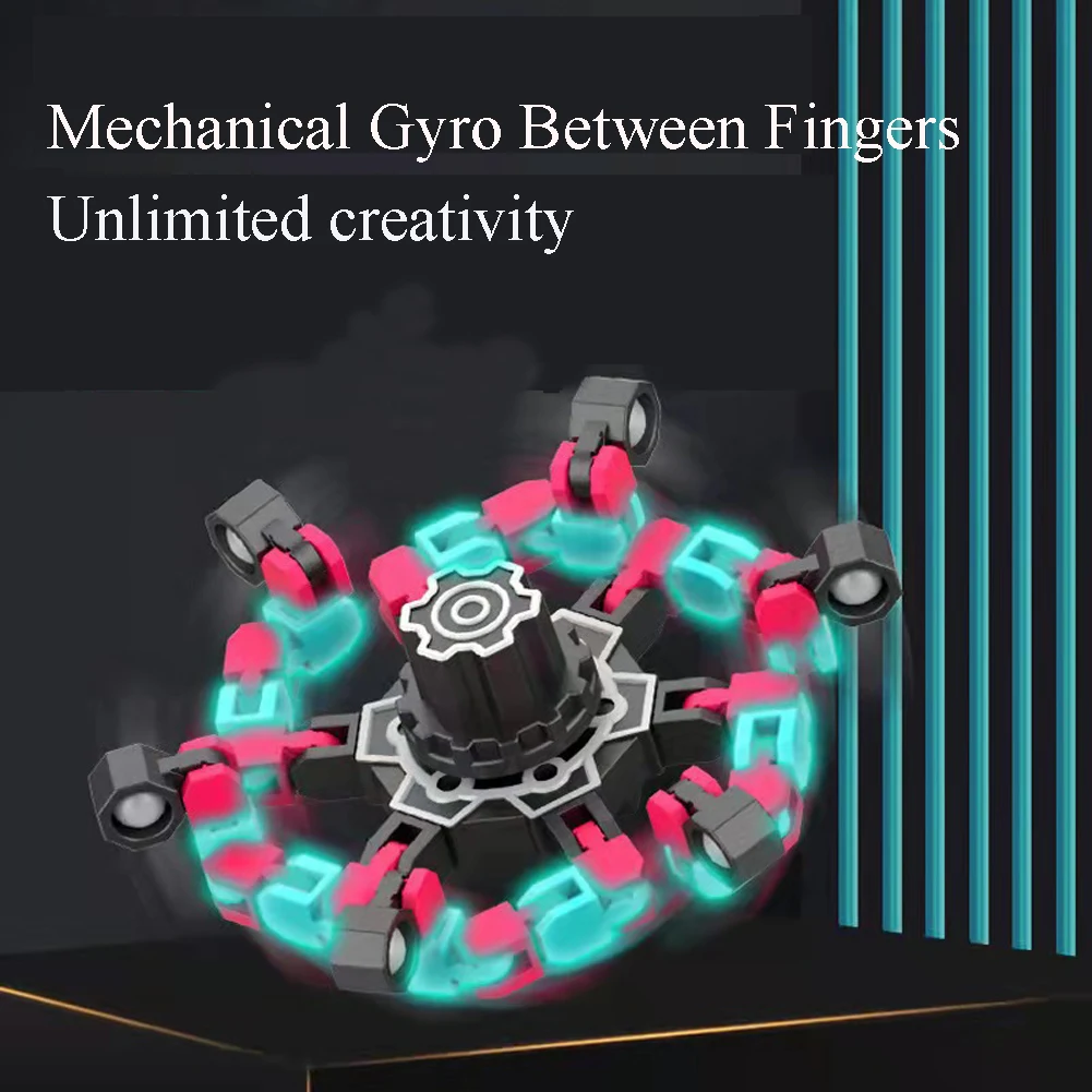 Diy Deformable Stress Relief Toy Fingertip Spin Top Fidget Turnable Creative Spin-ner Mechanical Chain Gyroscope Robot | Игрушки и хобби
