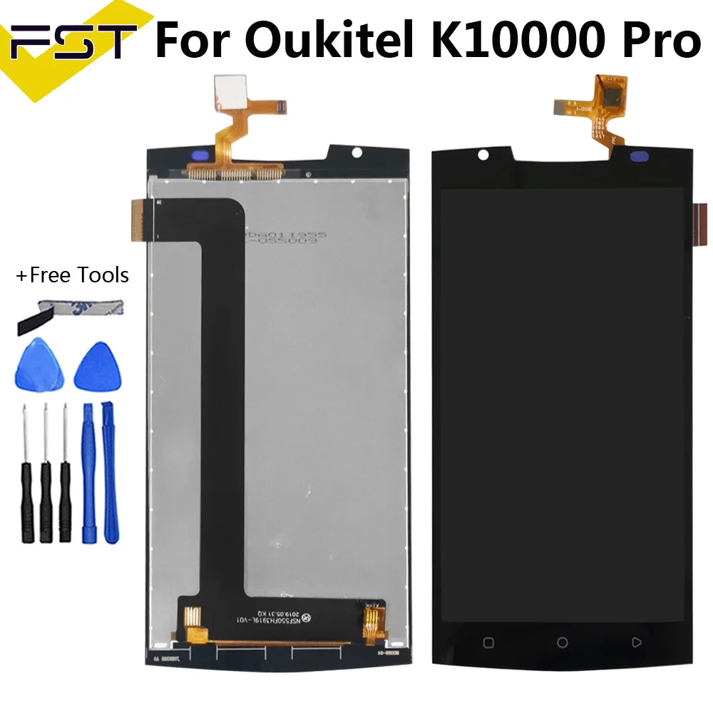 ЖК-дисплей 5,5 дюйма для Oukitel K10000 Pro + кодирующий преобразователь сенсорного экрана в сборе сменный ЖК-дисплей k10000 pro k10000pro