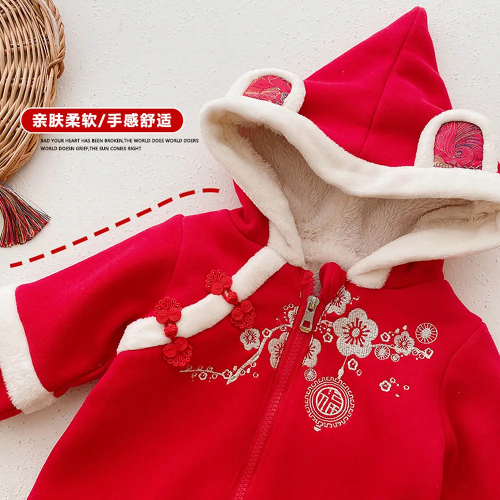 Комбинезоны с капюшоном для маленьких мальчиков бархатный теплый зимний