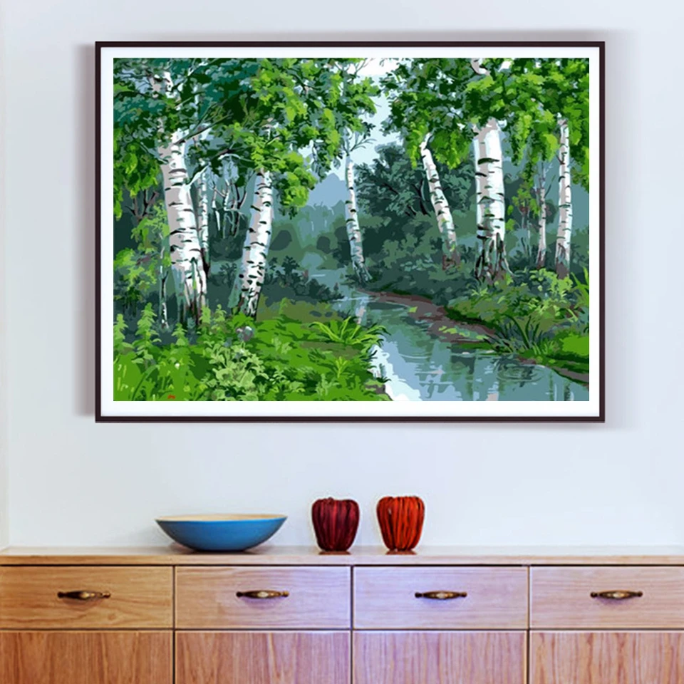 AZQSD картина маслом по номерам природный пейзаж DIY Ручная роспись подарок Unframe