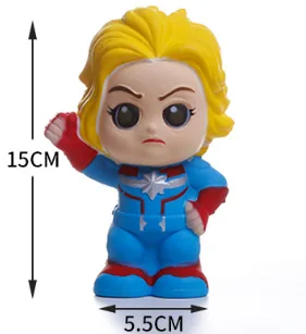 Captain marvel Супер герой мягкий каваи Jumbo мультфильм принцесса девочка медленно поднимающийся торт Единорог Ароматические антистрессовые игрушки для детей - Цвет: Captain marvel