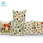 Симпатичный мультяшный гриб Ежик полиэстеровый растительный лист диванная Подушка Чехол для гостиной Capa De Almofadas наволочки