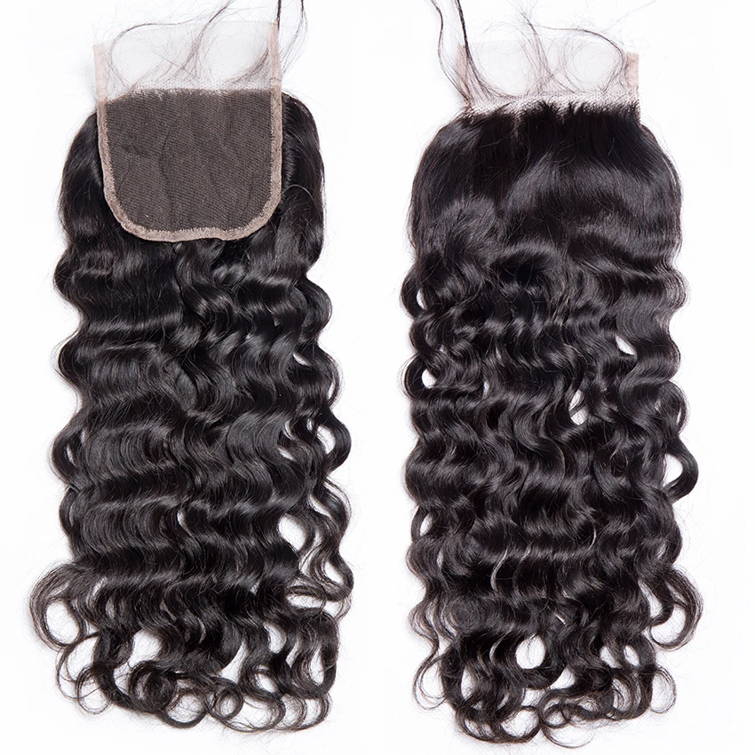 LeModa малазийские волнистые 4 пучка с закрытием 5 шт/лот человеческие волосы Remy для