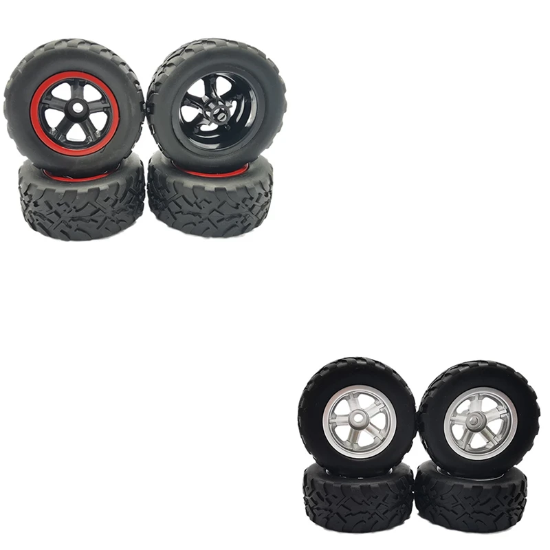 

4Pcs Rubber Tires Wheel Upgrade for WPL D12 1/10 RC Truck Car Parts