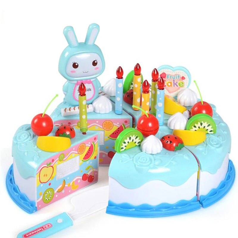 

37pcs Protend Play Fruit Cuting Birthday Toy DIY Kitchen Toys Cake Food Boys Girls Gift For Children Funny Toy