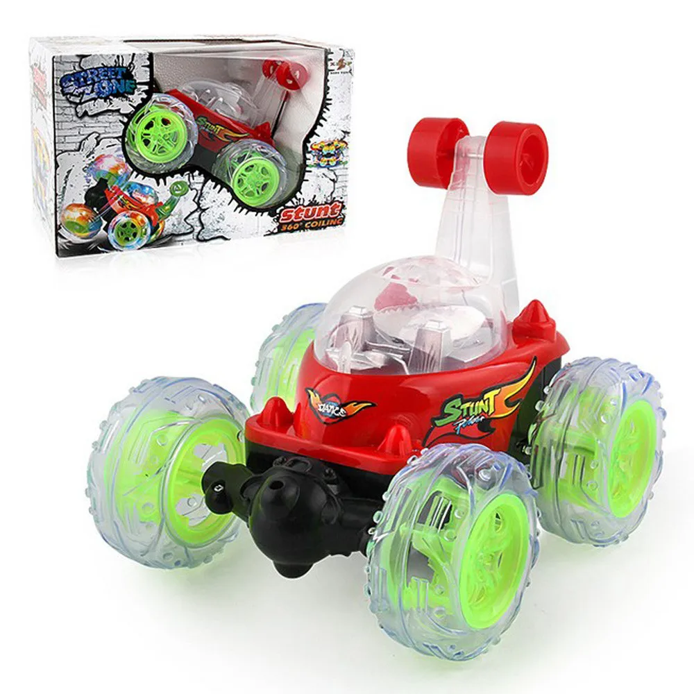 RC автомобиль 360 спиннинг и флипы с цветной вспышкой музыкой для детей