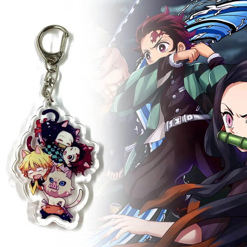 Аниме демон убийца: Kimetsu no Yaiba акриловый брелок для ключей Косплей Аниме Подарки