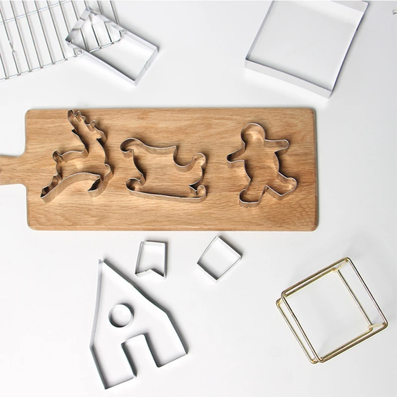 9 шт./компл. Нержавеющая сталь Рождество формочки для печенья 3D торт помадной