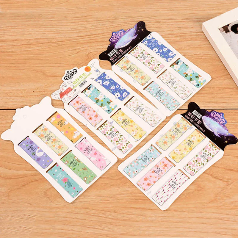 6 шт./лот милые канцелярские Серебристые магнитные закладки креативные цветные