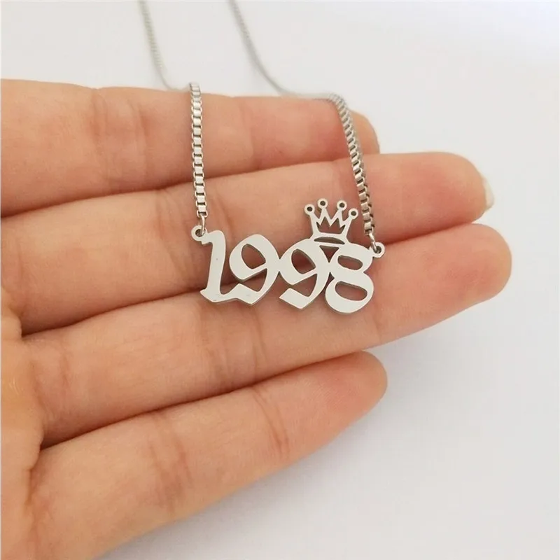 Цепочка в коробке золотое ожерелье 1998 с номером колье мужское панк ювелирное